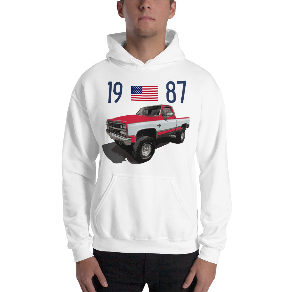 1987 Chevy K10 Silverado Square Body Pickup Truck Owner Gift Unisex Hoodie