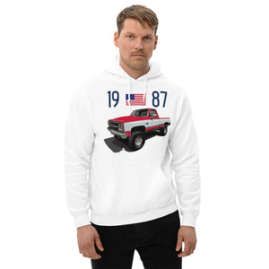 1987 Chevy K10 Silverado Square Body Pickup Truck Owner Gift Unisex Hoodie