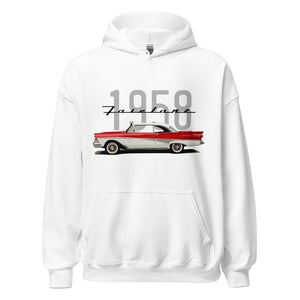 1958 Fairlane 500 Red and White Classic Car Custom Hoodie