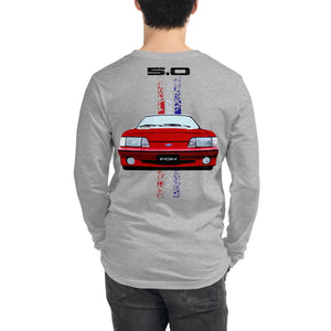 Red Mustang Fox Body 5.0 Front Unisex Long Sleeve Tee