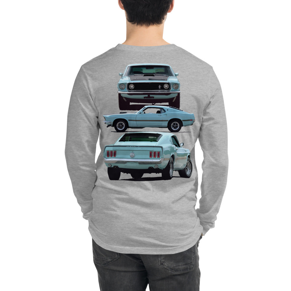 1969 Mustang Mach 1 Fastback Muscle Car Unisex Long Sleeve Tee