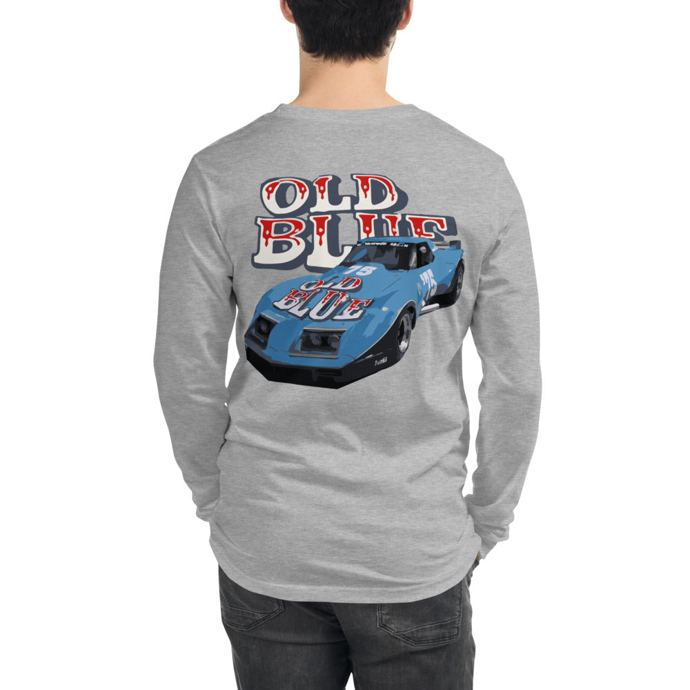 Old Blue Greenwood Chevy Corvette Race Car Unisex Long Sleeve Tee