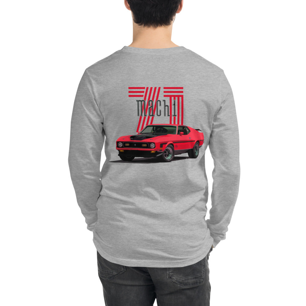 1971 Mustang Mach 1 Pony Muscle Car Classic Cars Unisex Long Sleeve Tee