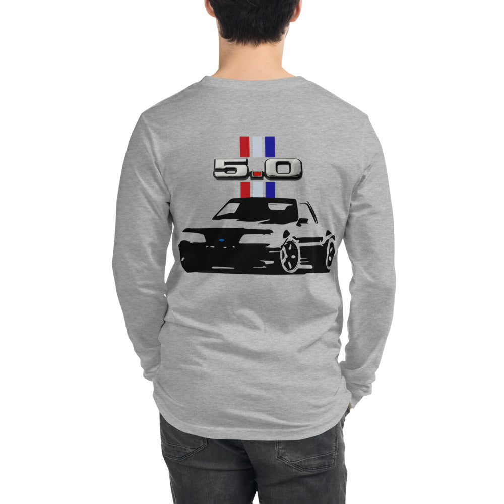 Retro 5.0 Logo Ford Mustang Foxbody 3rd Gen Unisex Long Sleeve Tee Shirt