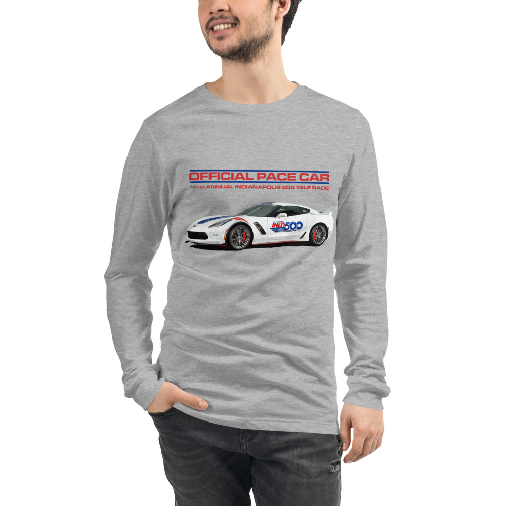 2017 Corvette C7 Pace Car Indianapolis 500 Mile Race Long Sleeve Tee