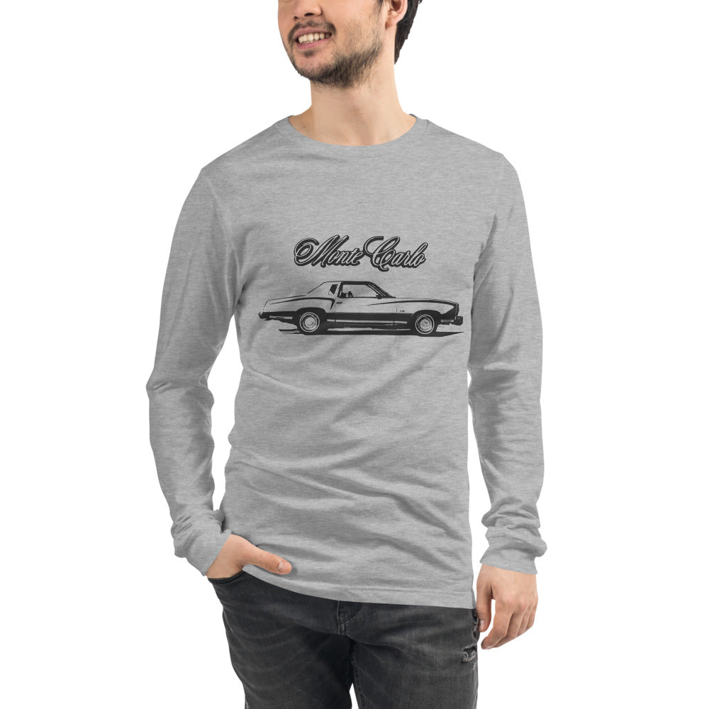 1976 Chevy Monte Carlo American Classic Car Long Sleeve Tee