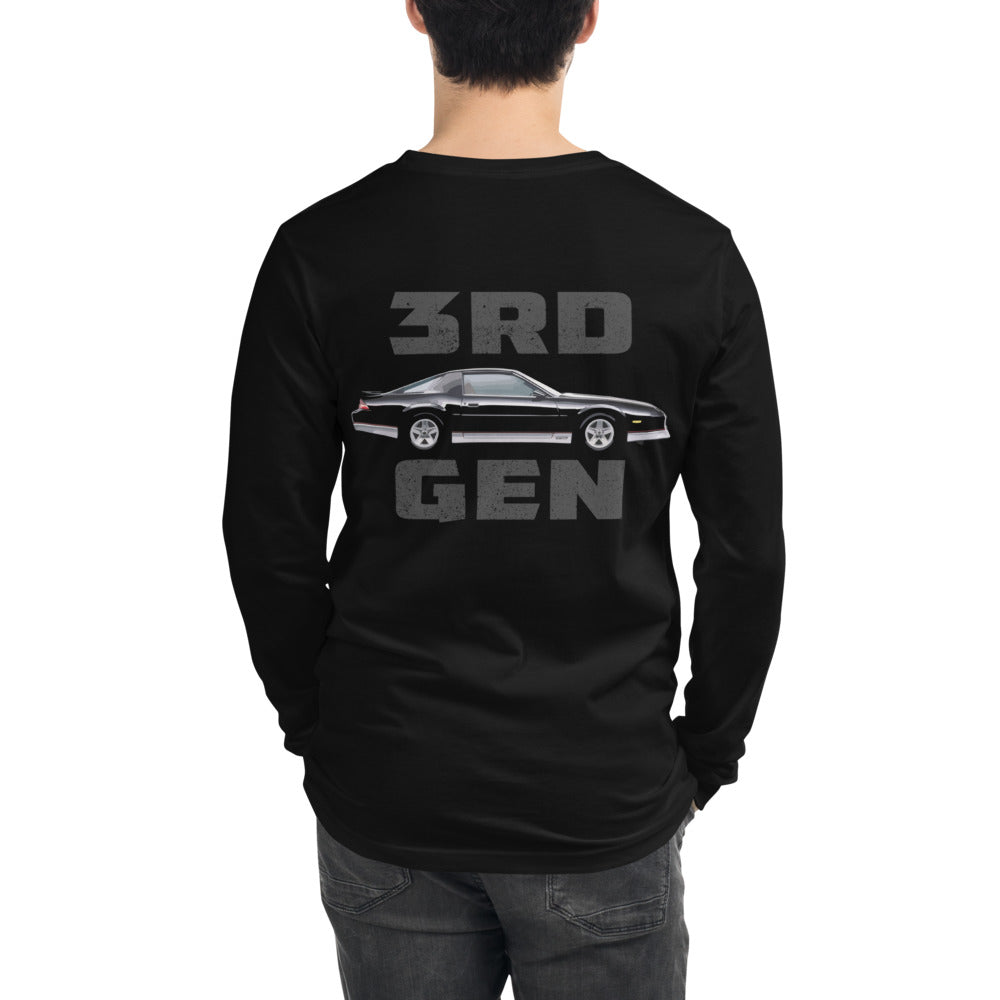 Black Chevy Camaro 3rd Gen Unisex Long Sleeve Tee