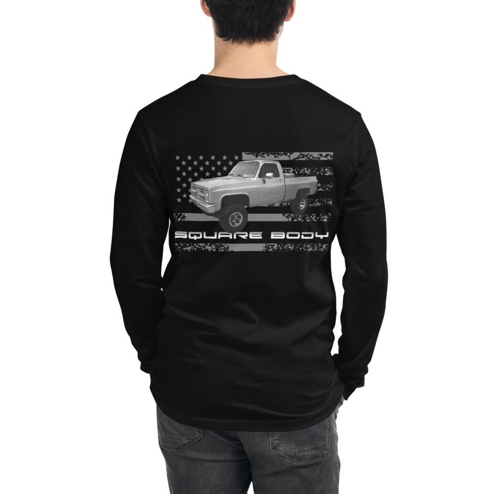 Silver C10 Chevy Pickup Truck Square Body Unisex Long Sleeve Tee