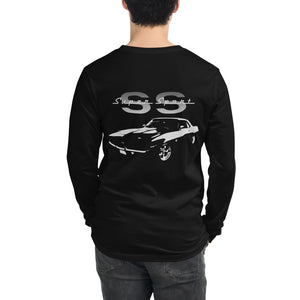 Black Chevy Camaro SS Super Sport American Muscle Cars Unisex Long Sleeve Tee