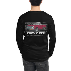 1971 Chevy C10 Pickup Truck Unisex Long Sleeve Tee