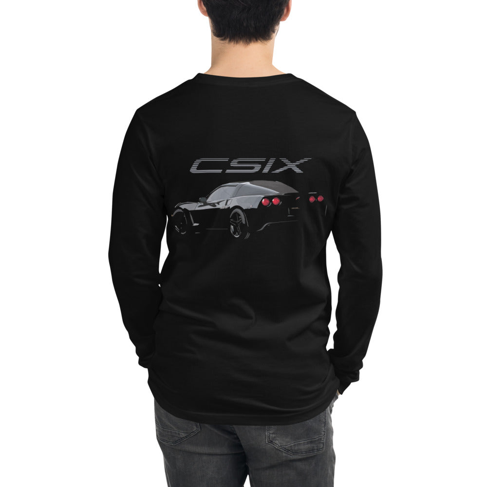 Black Corvette C6 Sixth Generation Vette Unisex Long Sleeve Tee