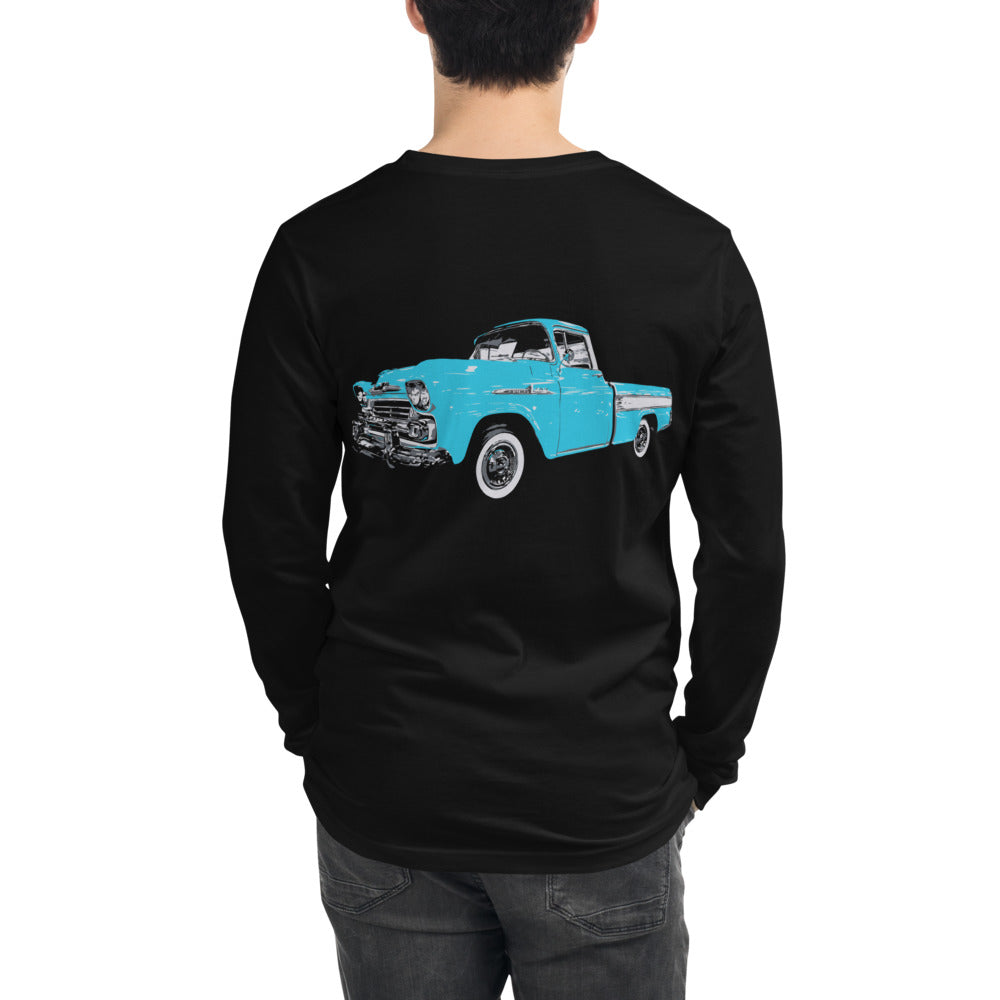 1958 Chevy Cameo 3100 Antique Pickup Truck Unisex Long Sleeve Tee