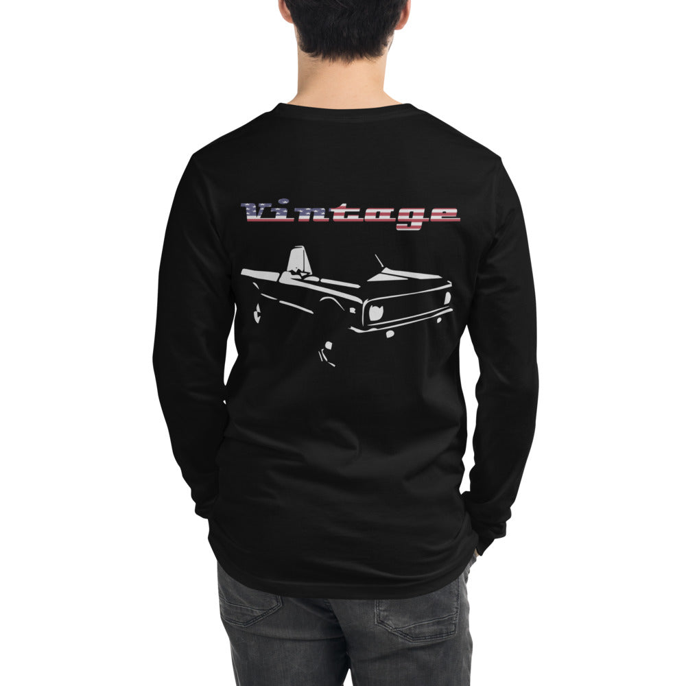 Vintage American Chevy Pickup Truck USA Unisex Long Sleeve Tee