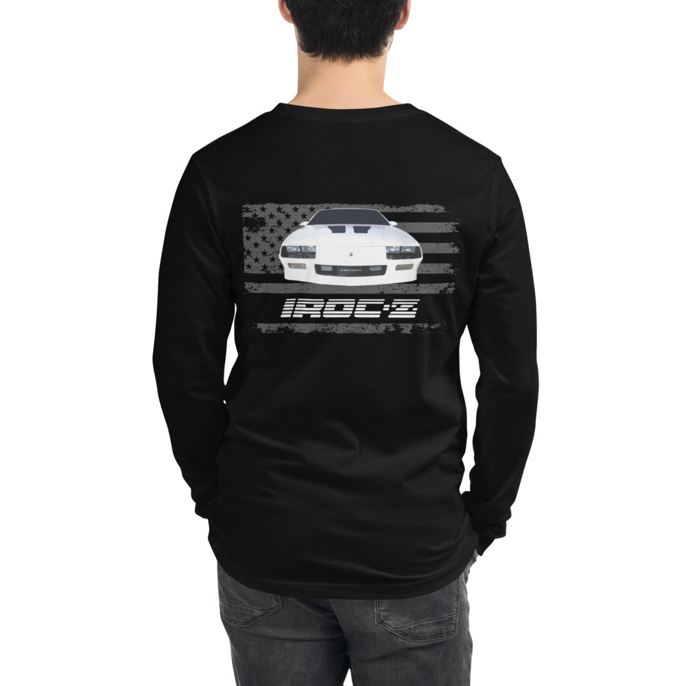 White IROC Z Camaro Front End Unisex Long Sleeve Tee