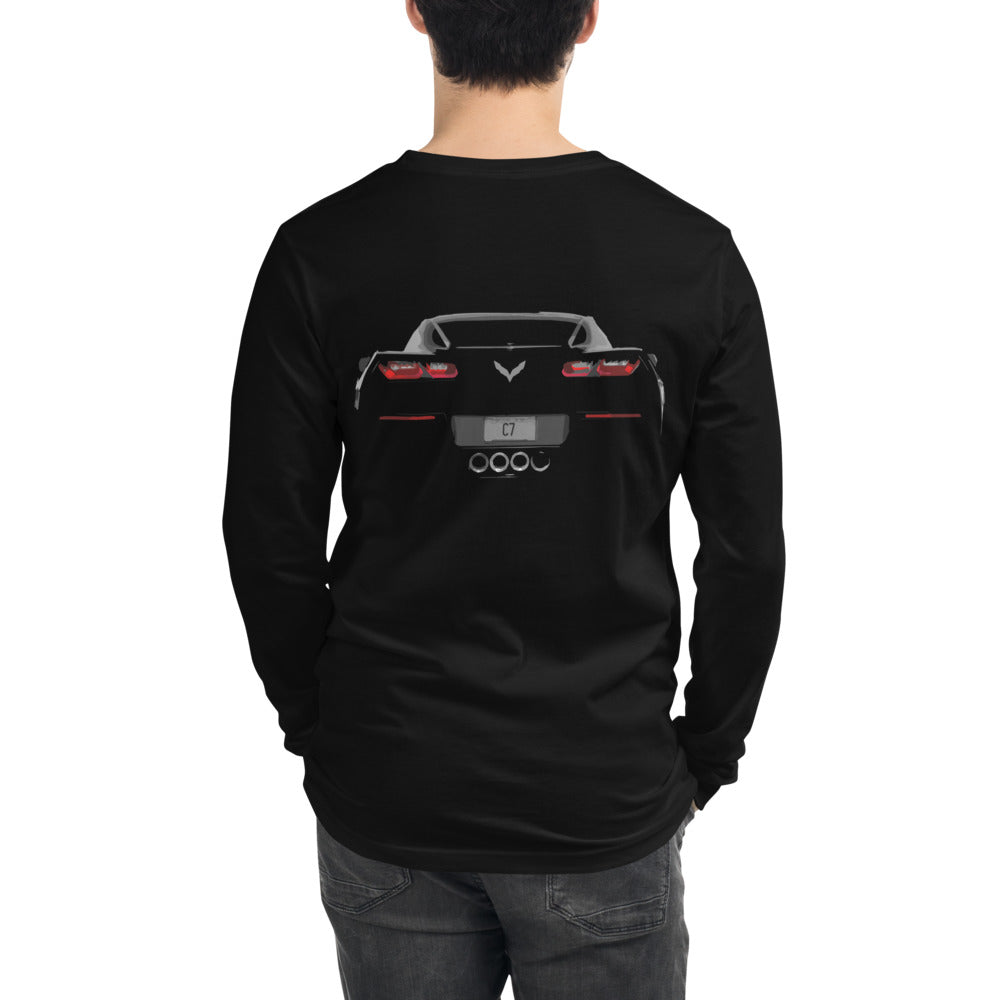 Corvette C7 Rear 7th Gen Vette Owner Gift Unisex Long Sleeve Tee