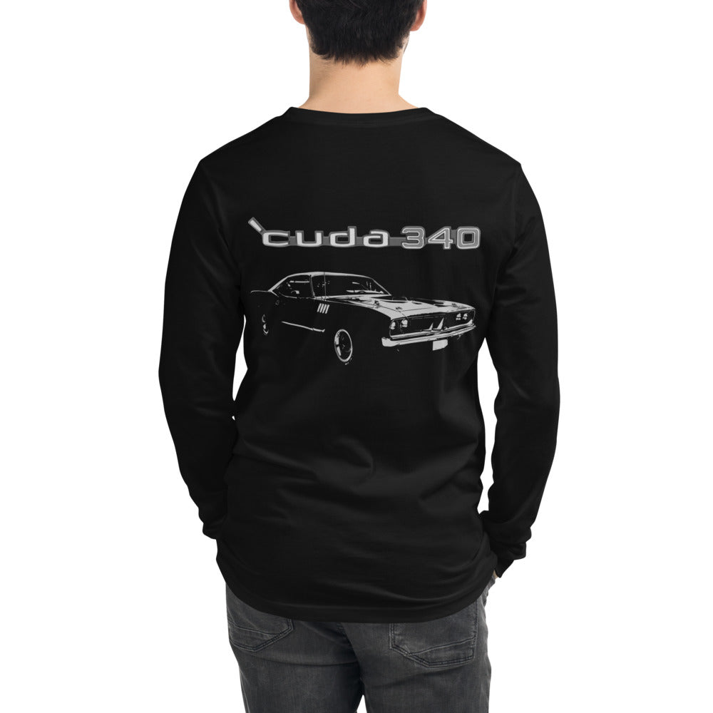 1971 Cuda 340 Barracuda American Muscle Car Unisex Long Sleeve Tee