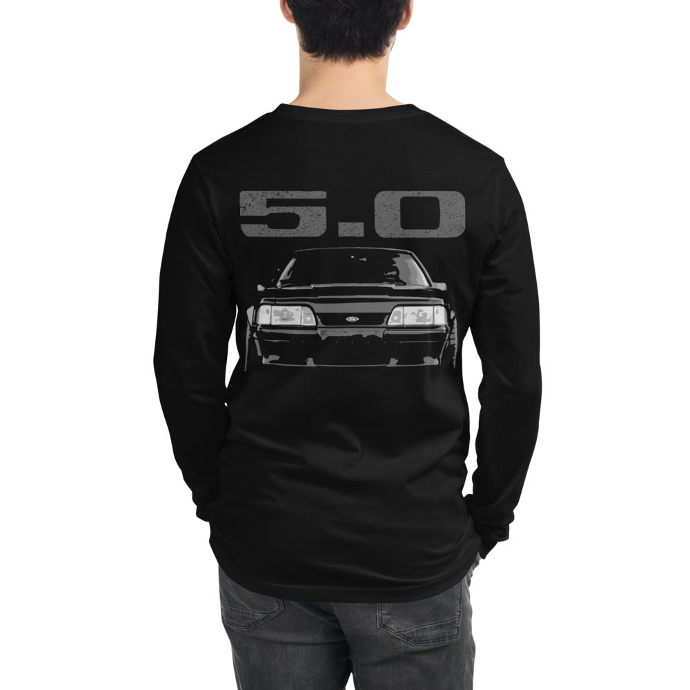 5.0 Mustang Fox Body Widebody Front Headlights Unisex Long Sleeve Tee