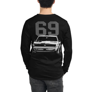 American Antique Collector Muscle Car 1969 Chevy Camaro Unisex Long Sleeve Tee