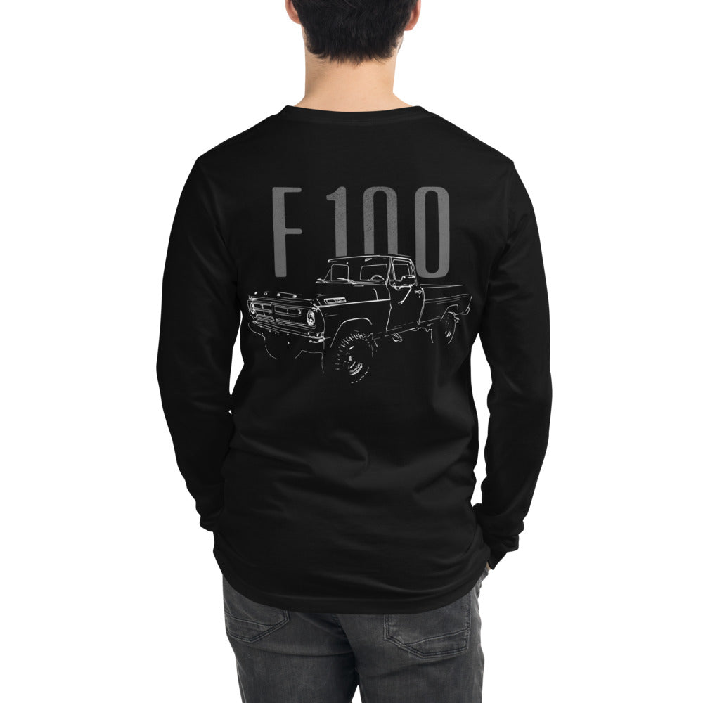 1972 Ford F100 Vintage Pickup Truck Owner Gift Unisex Long Sleeve Tee