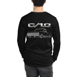 1972 Chevy C10 Short Bed Pickup Lowrider Truck Gift Unisex Long Sleeve Tee