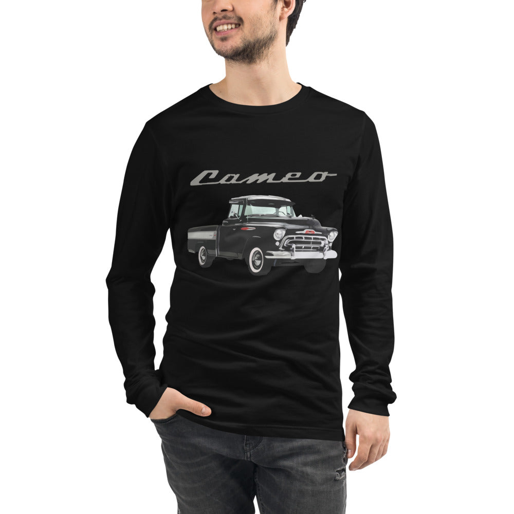 1957 Chevy Cameo Apache 3100 Antique Pickup Truck Unisex Long Sleeve Tee