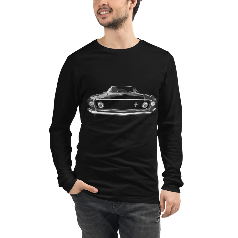 Old Mustang Front Muscle Car Owner Gift Unisex Long Sleeve Tee