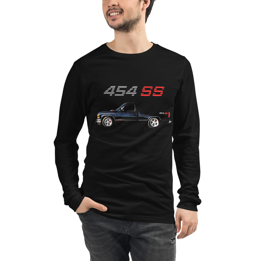 1990 Chevy 1500 OBS 454 SS Old Body Style American Pickup Truck Unisex Long Sleeve Tee