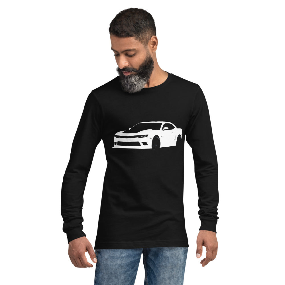 2015 White Camaro Driver Car Club Unisex Long Sleeve Tee