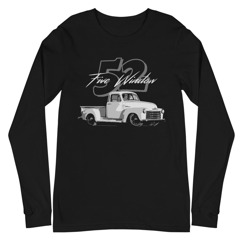 1952 Five Window Chevy Pickup Antique American Truck Collector Long Sleeve Tee