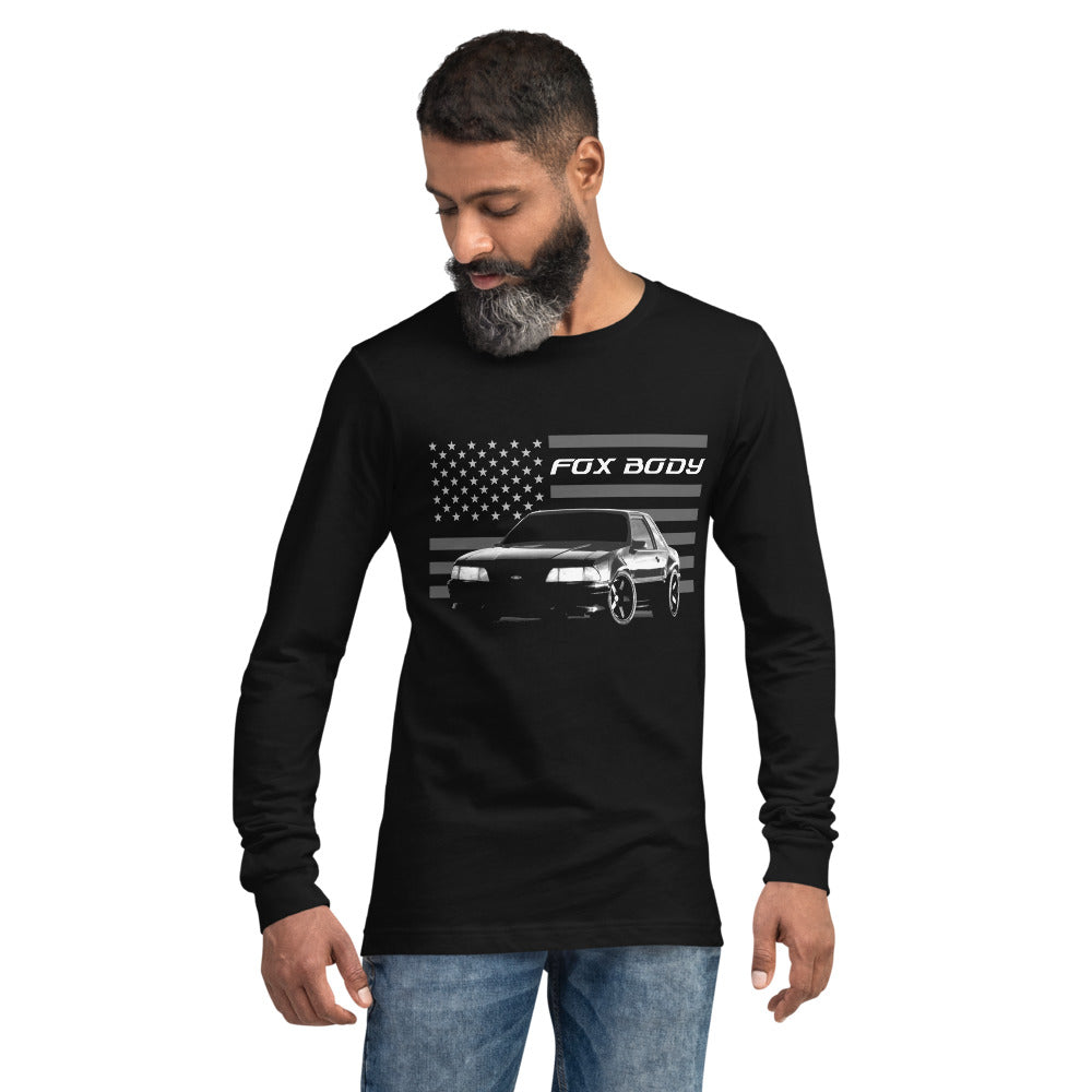 Mustang Fox Body American Icon Custom Street Race Stang Driver Car Club Long Sleeve Tee