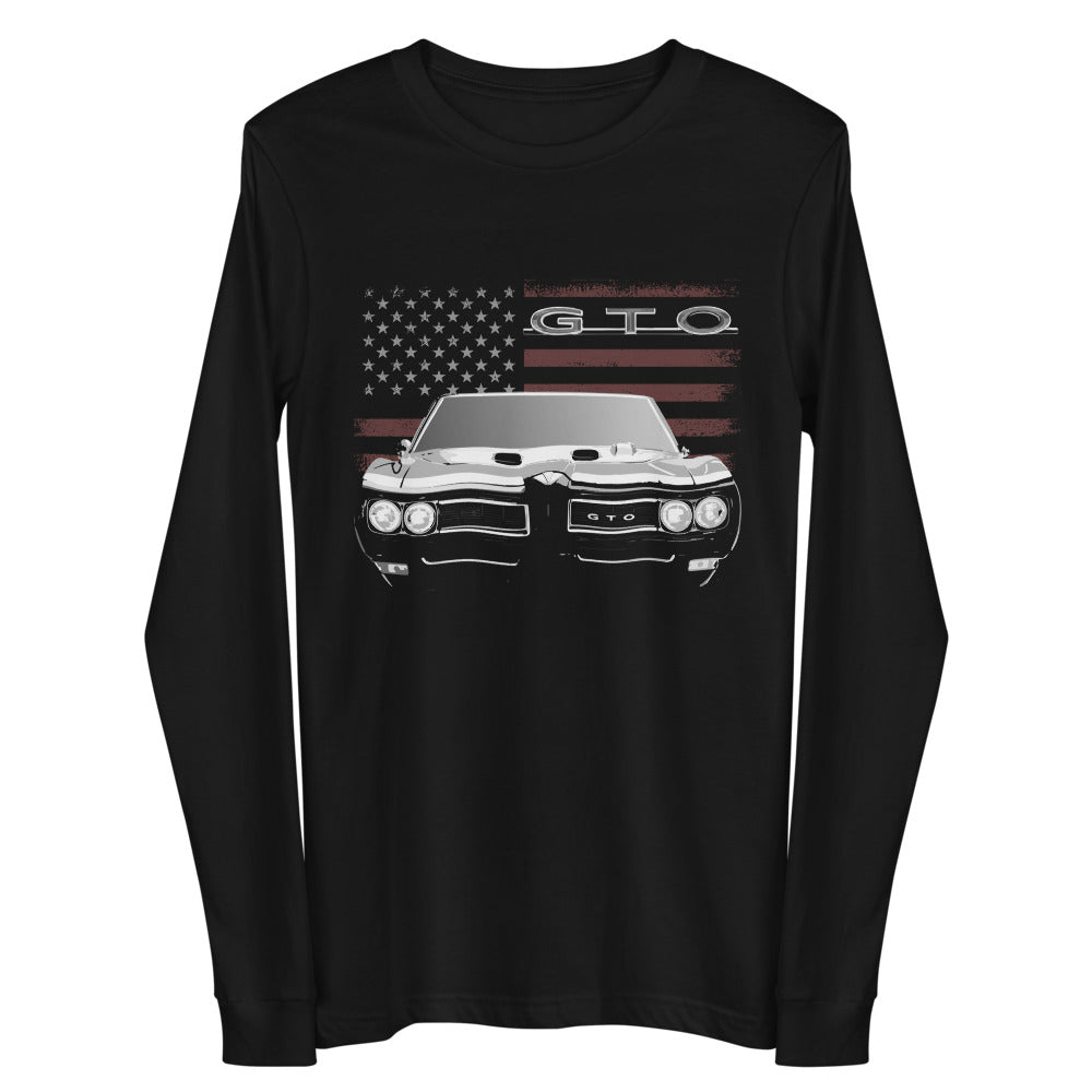 1968 GTO American Muscle Car USA Gift for Collector Car Owner Long Sleeve Tee
