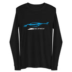 2023 Corvette Z06 C8 Vette Rapid Blue Silhouette Long Sleeve Tee