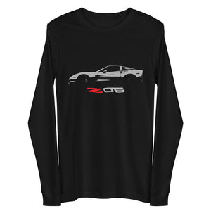2013 Corvette Z06 C6 Vette Silhouette Custom Car Club Long Sleeve Tee