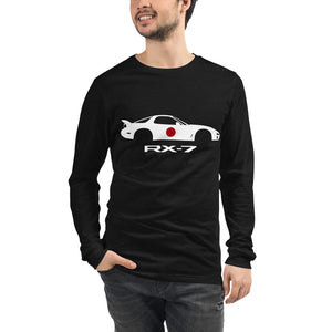 RX-7 JDM Tuner Stencil Japanese Rotary Engine Sportscar RX7 Driver Unisex Long Sleeve Tee