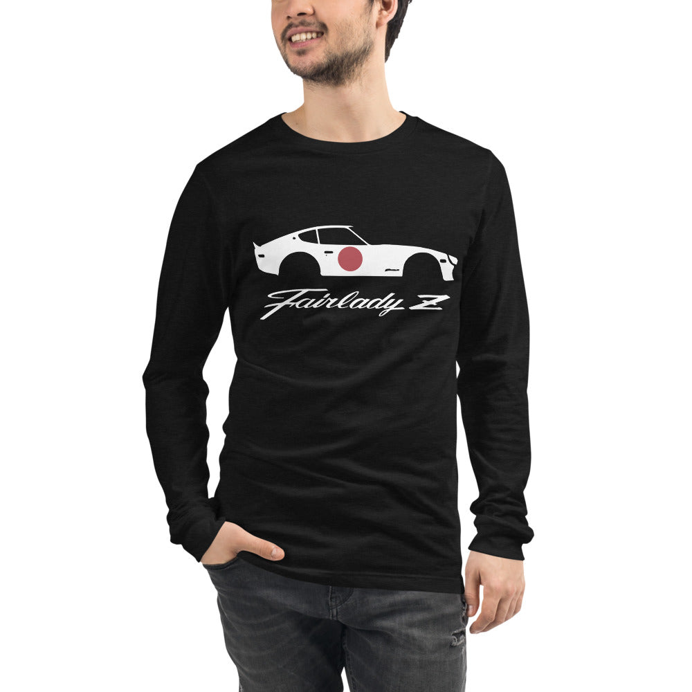 Datsun 280z Fairlady Z Script Japanese JDM Custom Design Unisex Long Sleeve Tee