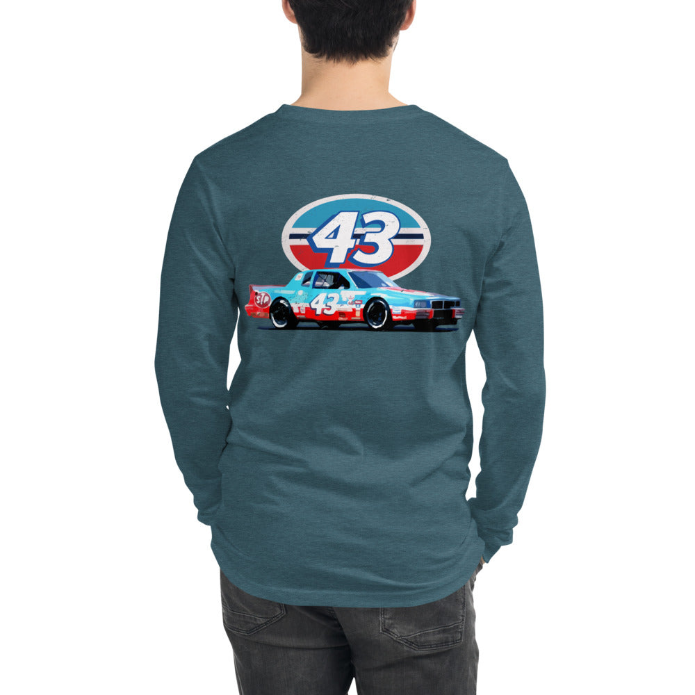 The King 43 Retro Stock Car Racing Unisex Long Sleeve Tee