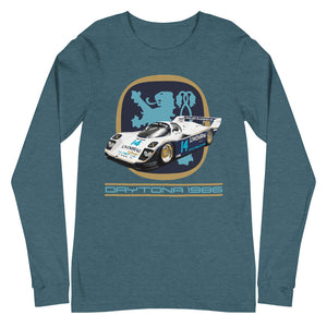 1986 Daytona 24 hours winner Holbert-Lowenbrau 962 Prototype GTP Race Car Unisex Long Sleeve Tee