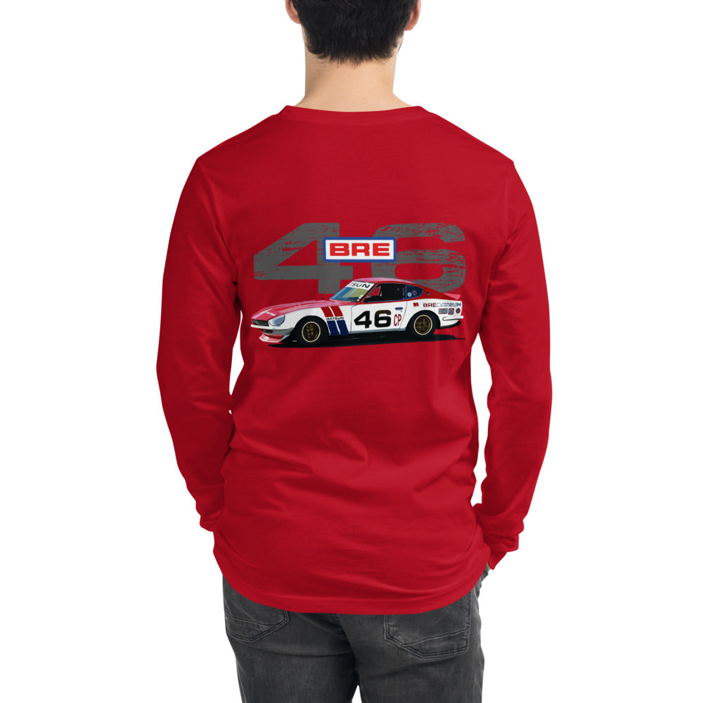 BRE Datsun 240z #46 Vintage Race Car JDM Unisex Long Sleeve Tee