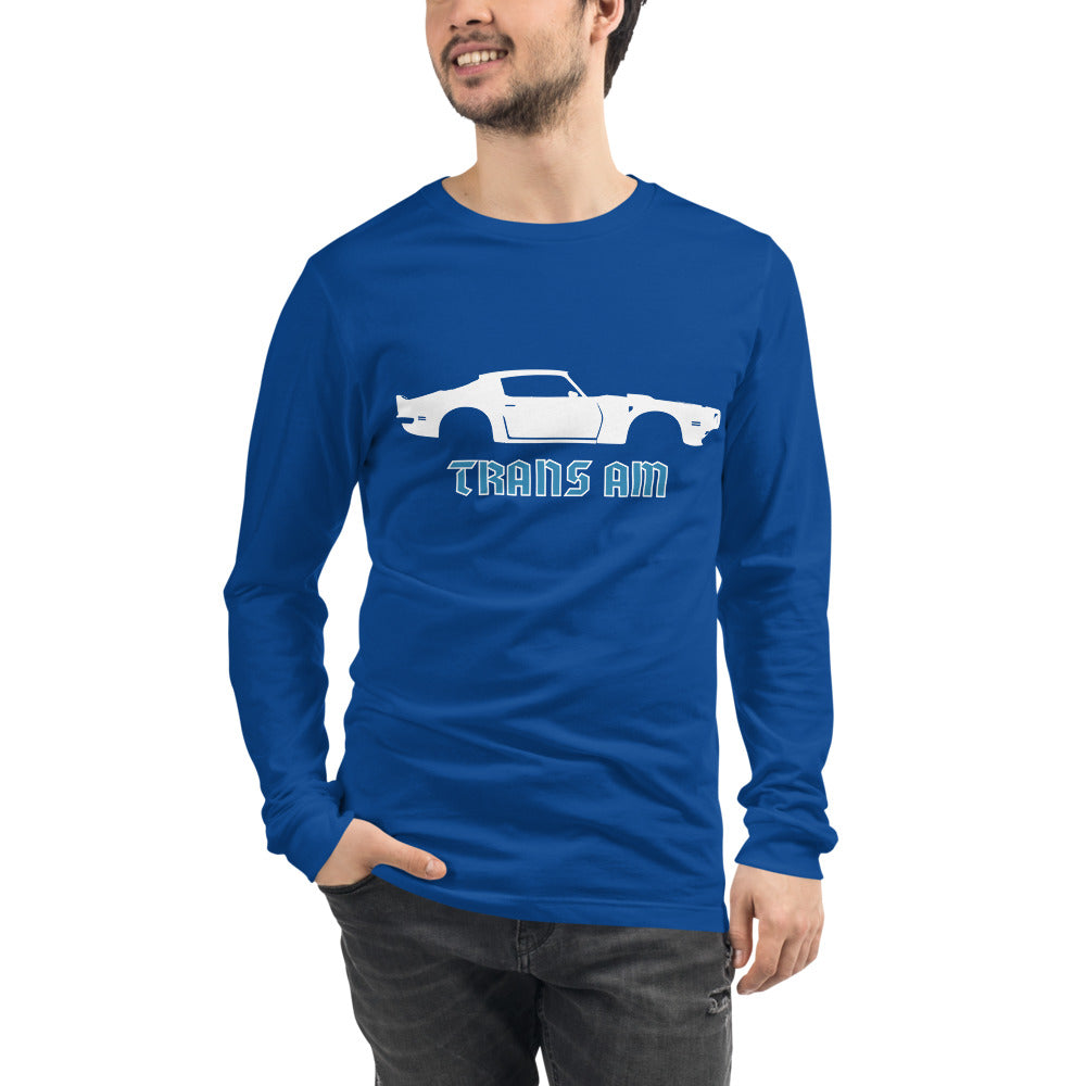 1970 Firebird Trans Am Muscle Car Collector Cars Custom Stencil Art Unisex Long Sleeve Tee