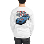 Old Blue Greenwood Chevy Corvette Race Car Unisex Long Sleeve Tee