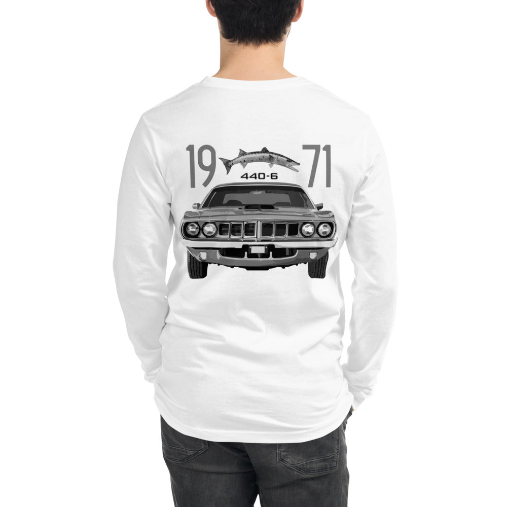 1971 Barracuda Cuda American Muscle Car Classic Cars Unisex Long Sleeve Tee