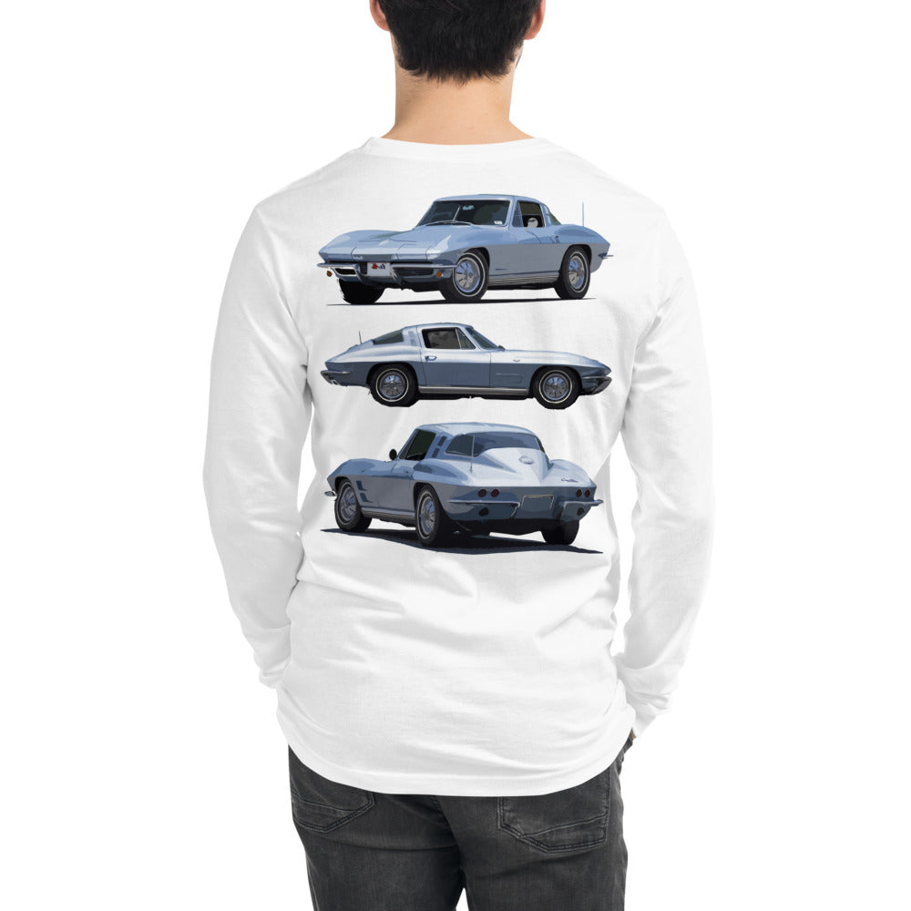 1964 Corvette C2 Silver Blue Unisex Long Sleeve Tee