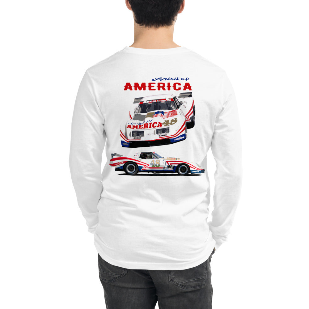 Spirit of America Greenwood Chevy Corvette Widebody Racecar Long Sleeve Tee