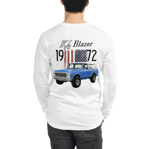 Blue 1972 Chevy Blazer K5 Vintage Truck Unisex Long Sleeve Tee