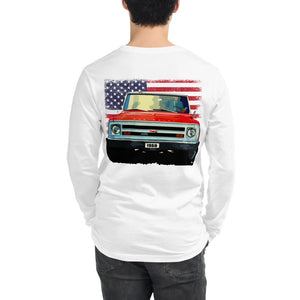 1968 Red Chevy C10 Pickup Truck Unisex Long Sleeve Tee