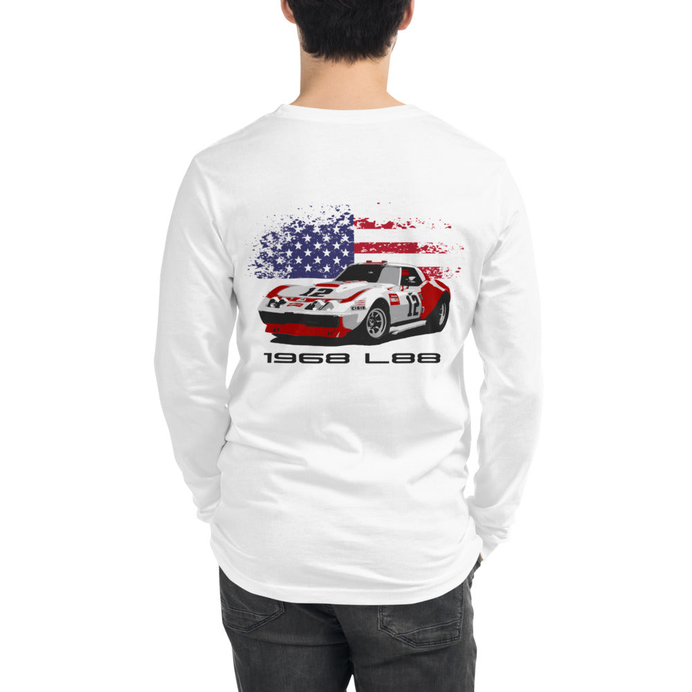 1968 Chevy Corvette L88 Owens Corning #12 Race Car Unisex Long Sleeve Tee