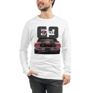 1969 Chevy Camaro RS Z28 Red Muscle Car Classic Cars Long Sleeve Tee