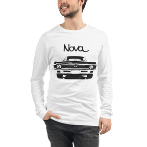 1972 Chevy Nova American muscle Classic car Drag racing Hot rod SS Unisex Long Sleeve Tee