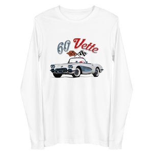 1960 Corvette Convertible C1 American Classic Car Automotive Nostalgia Long Sleeve Tee