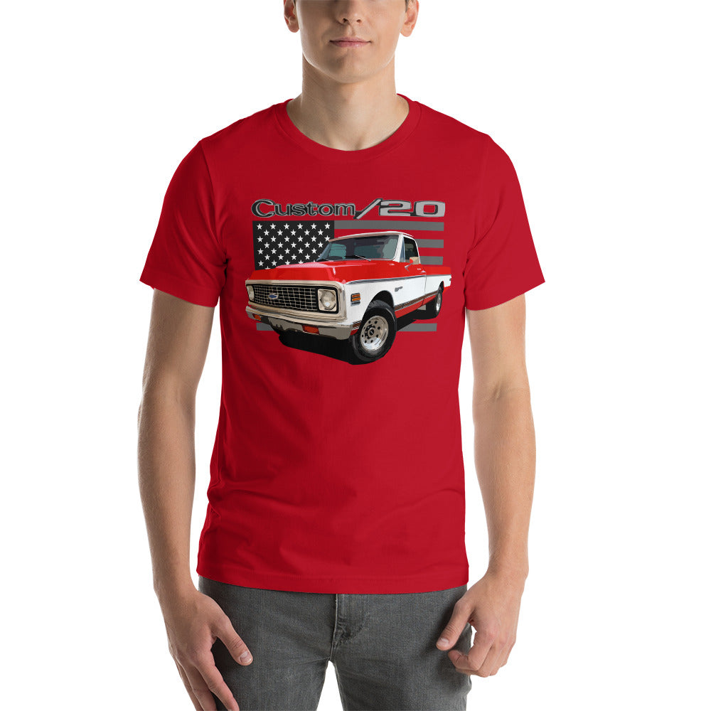 1972 Chevy C20 Custom 20 Vintage Pickup Truck Owner Gift T-Shirt